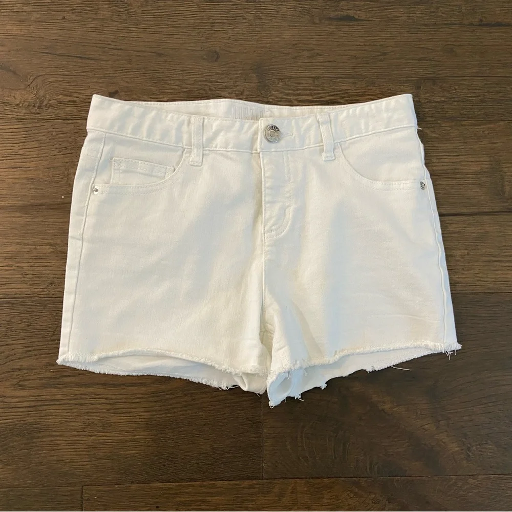 Justice Girl’s White Denim Jean Cut-Off Shorts 16